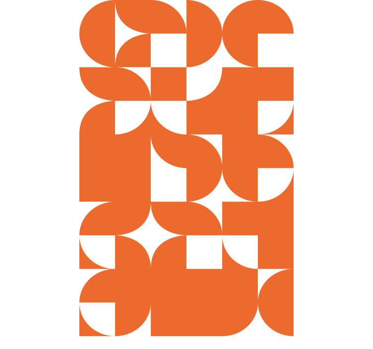 Geometrik turuncu desenler modern stor perde - TenStickers