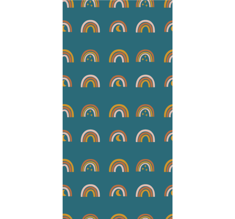 Gökkuşağı ve yıldızlar çocuk odası stor perde - TenStickers