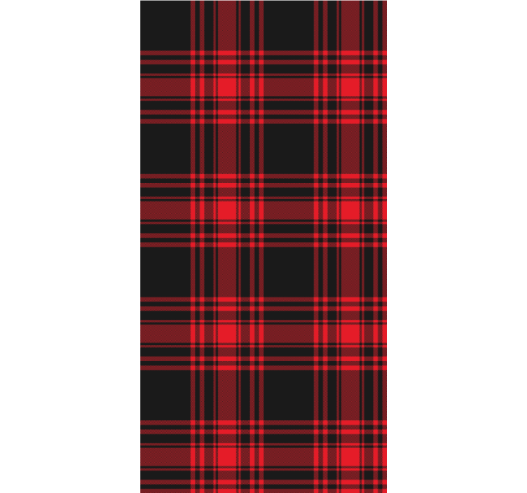 Menzies tartan siyah kırmızı onay modern Stor perde - TenStickers