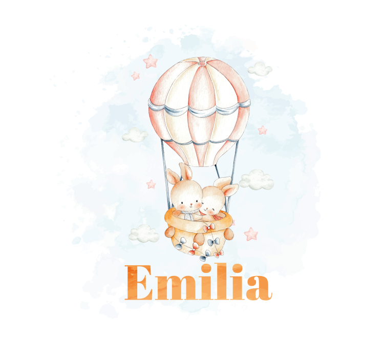 Tatlı hayvanlar Stor perde ile pastel balon - TenStickers