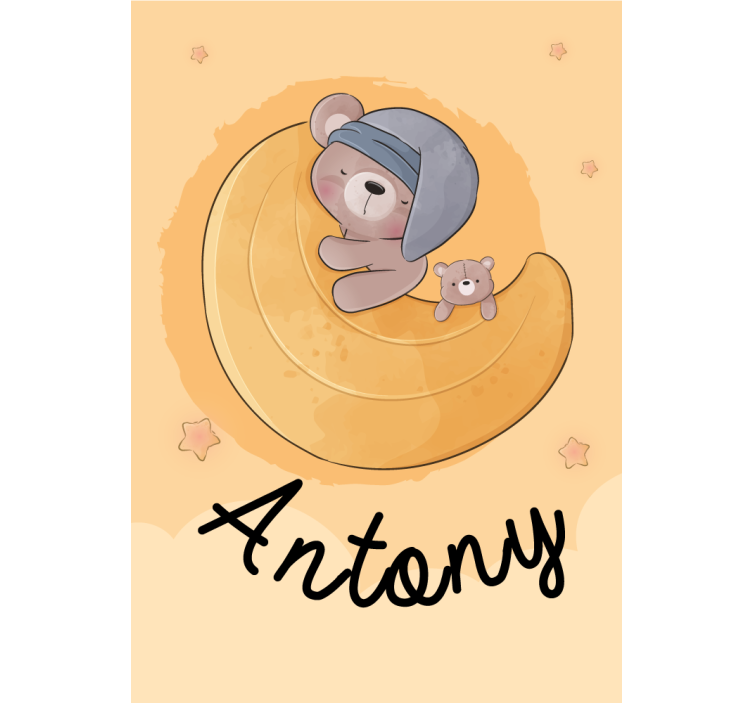 Isimli uykulu ayılar bebek odası stor perde - TenStickers