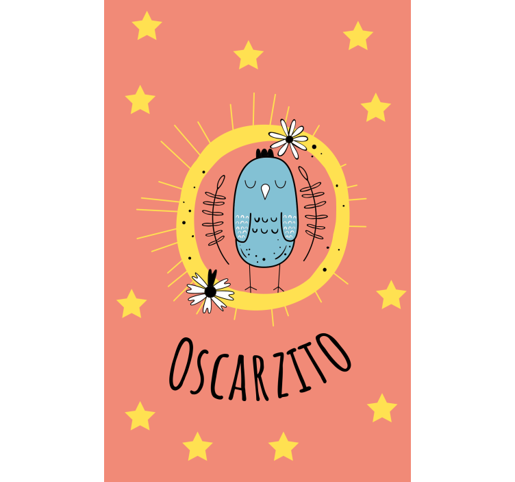 Isimli mavi kuş çocuk odası stor perde - TenStickers