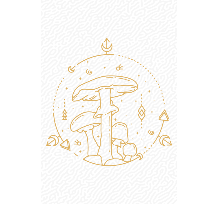 Mantarlar ve geometri stor perde - TenStickers