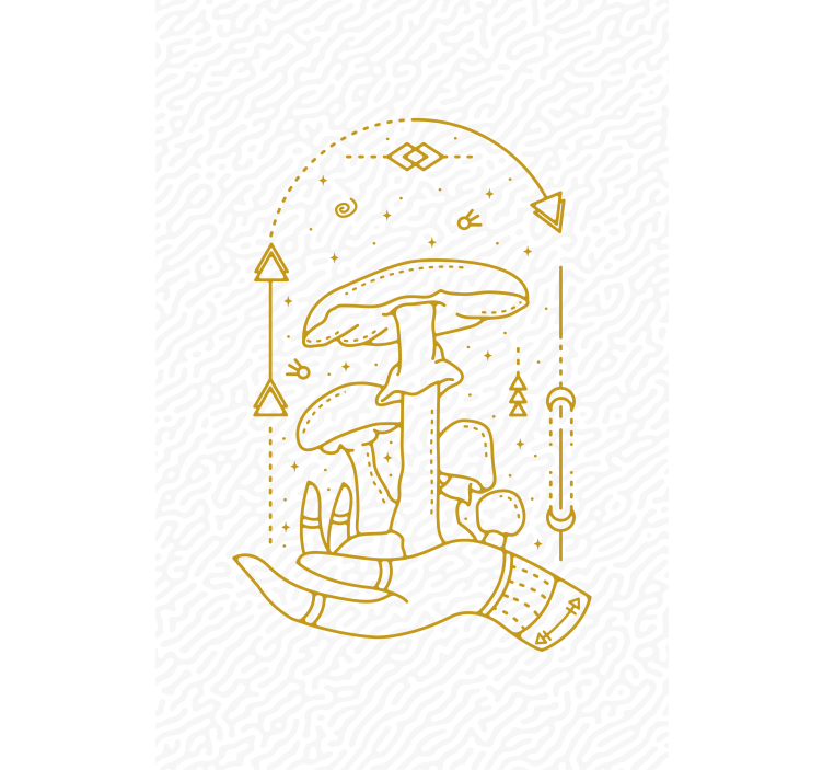 Mantar el sunumu çiçekler ve bitkiler stor perde - TenStickers