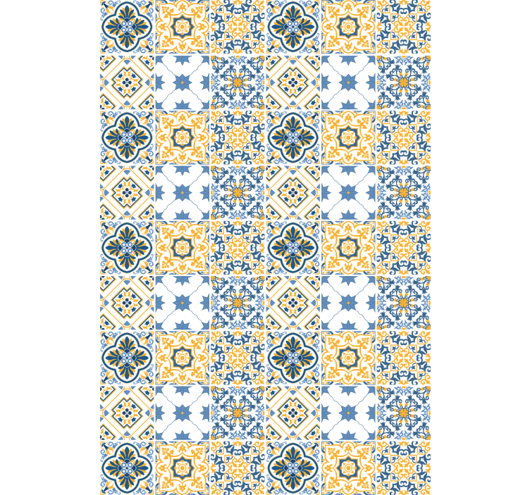 Karmaşık fayans desenleri doku ve desen stor perde - TenStickers