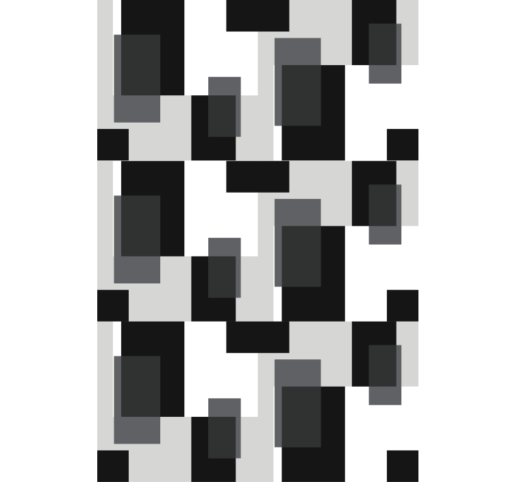 Siyah ve beyaz renk blokları oturma odası Stor perde - TenStickers