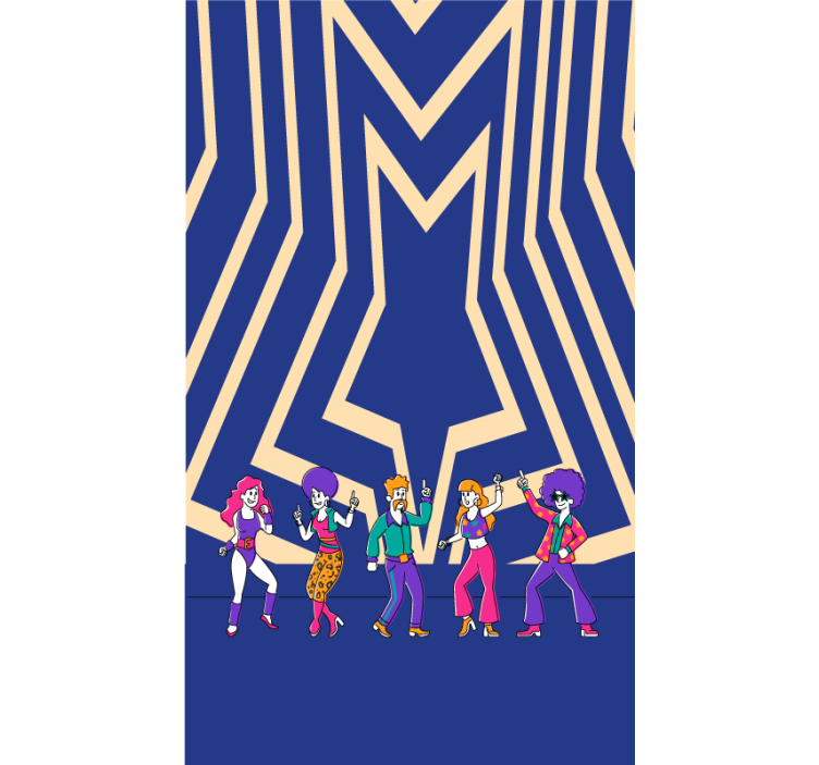 Disko dans havası eğlenceli stor perde - TenStickers