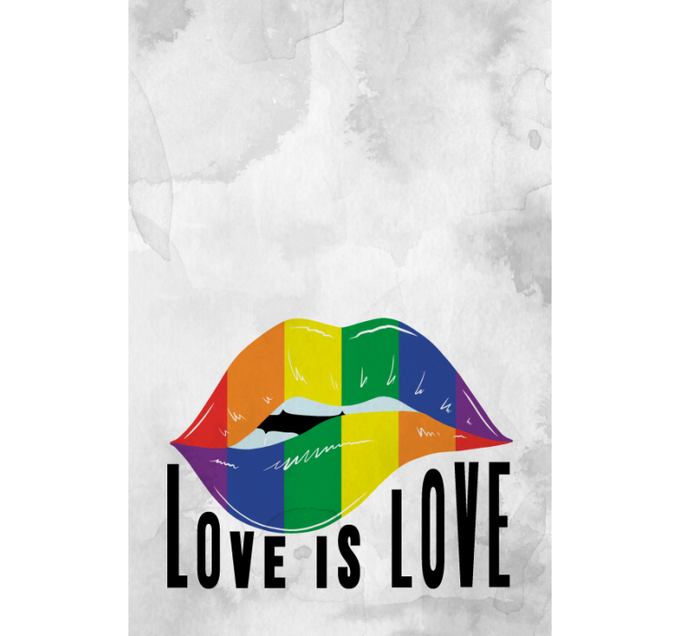 Gökkuşağı dudak sanatı metin ile stor perde - TenStickers