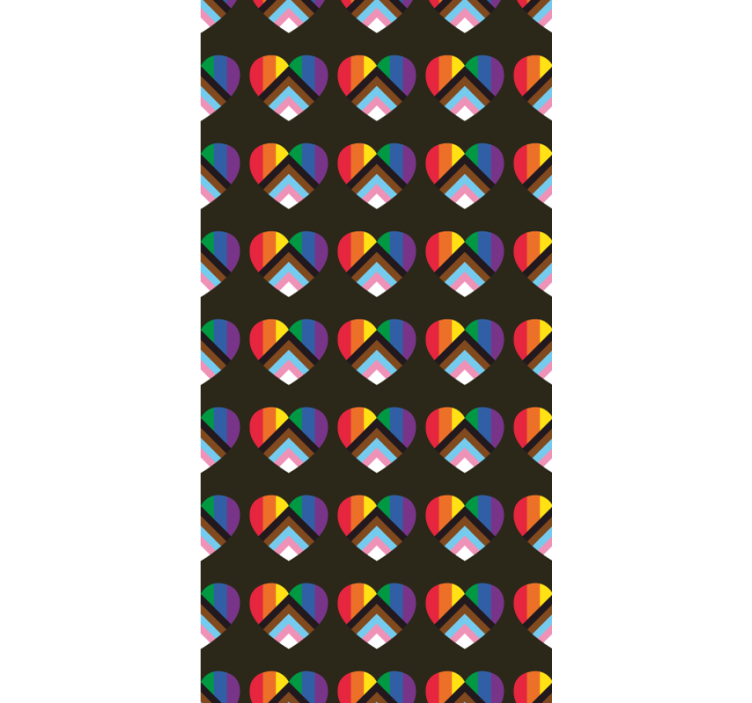 Canlı kalp deseni eğlenceli stor perde - TenStickers