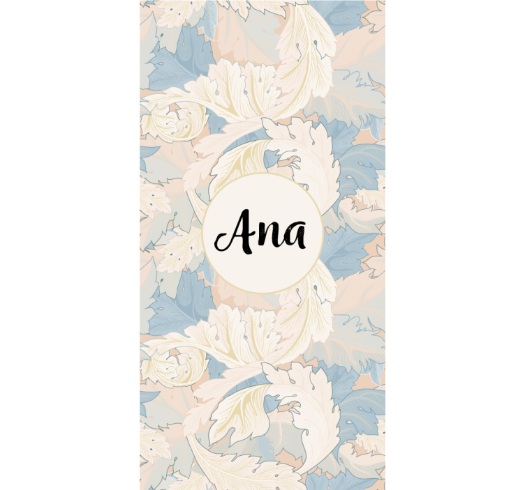 Isimli botanik motif oturma odası stor perde - TenStickers