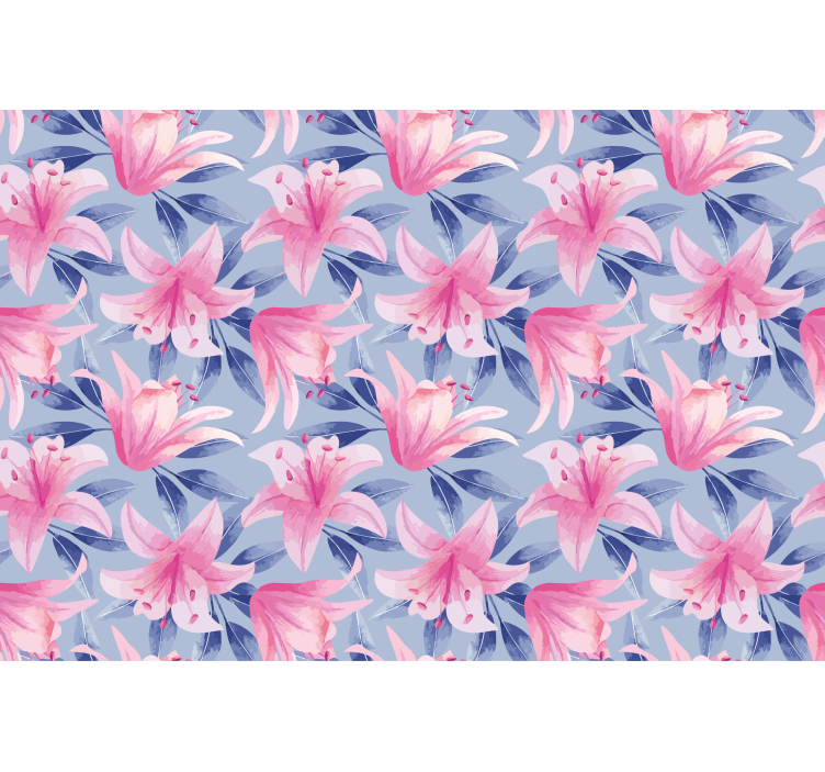 Pembe ve mor sulu boya çiçek Stor perde - TenStickers