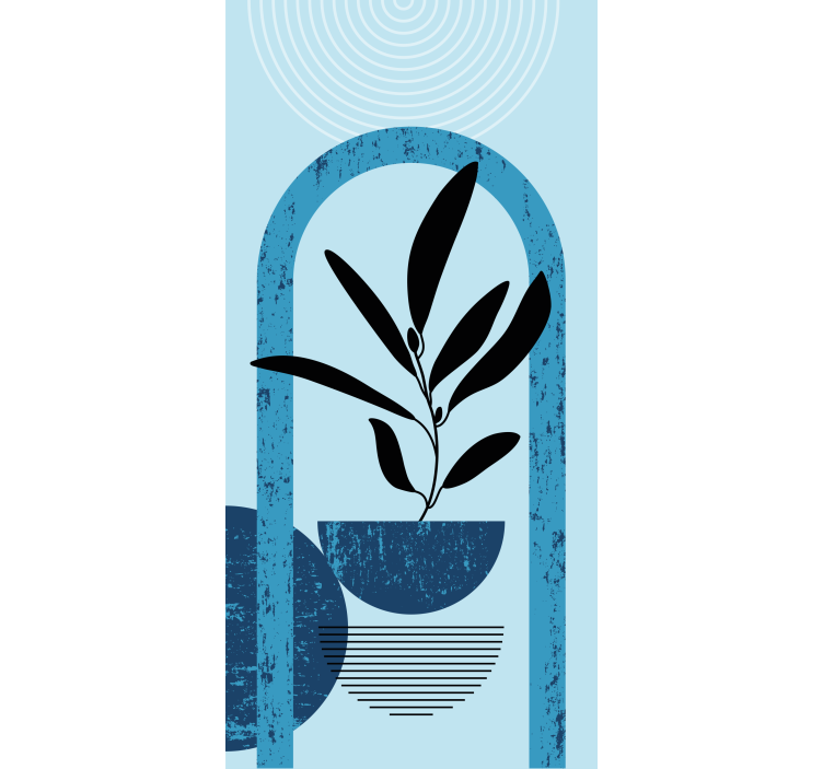 Modaya uygun minimal tarzda Stor perde boyamada şekiller - TenStickers