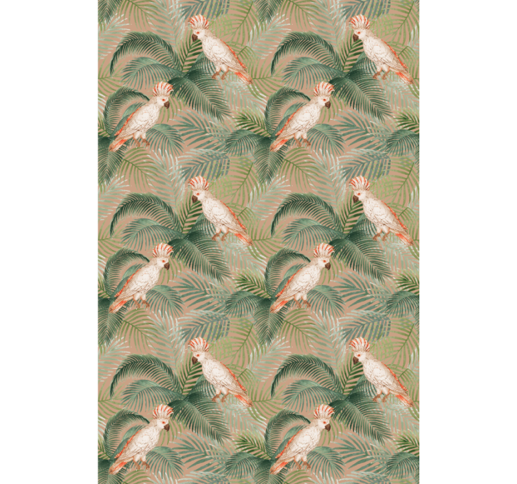 Kakadu ve yapraklar hayvanlar stor perde - TenStickers