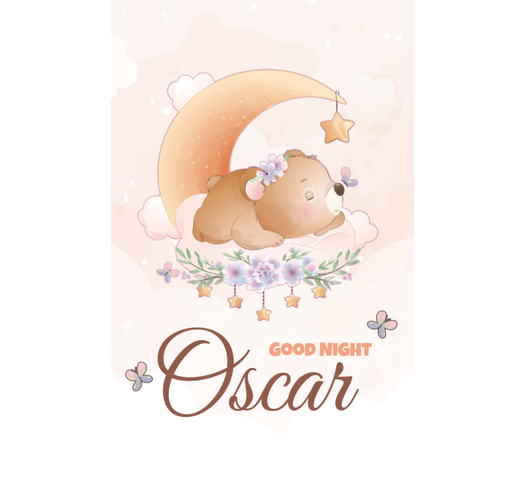 Adı kreş Stor perde olan çocuk için sevimli ayı - TenStickers