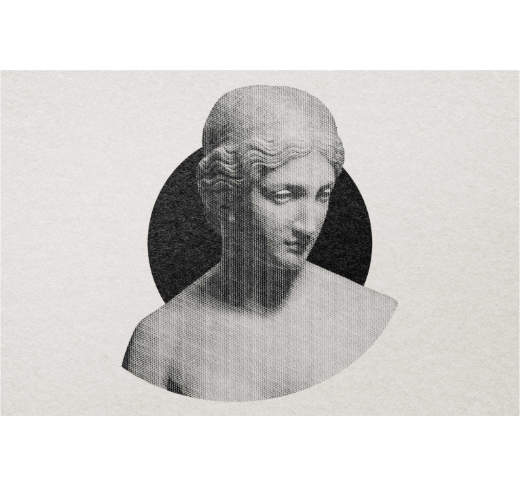 Geleneksel heykel büstü desenli stor perde - TenStickers