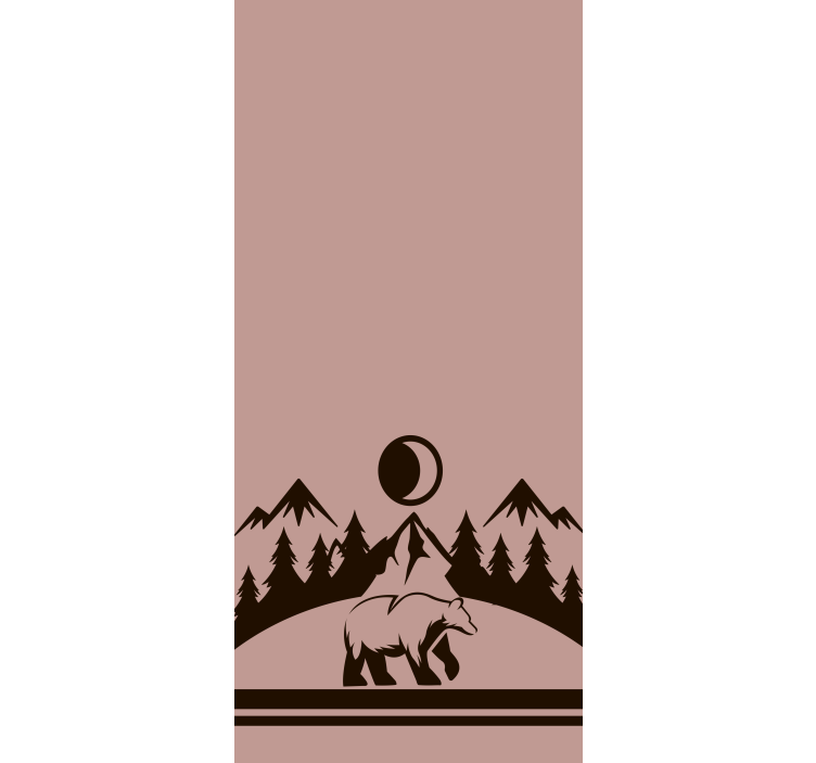 Ayı ve dağlar hayvanlar stor perde - TenStickers