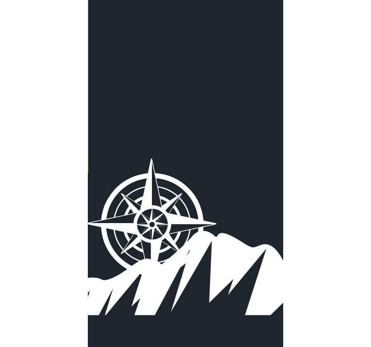 Dağ ve pusula orijinal stor perde - TenStickers