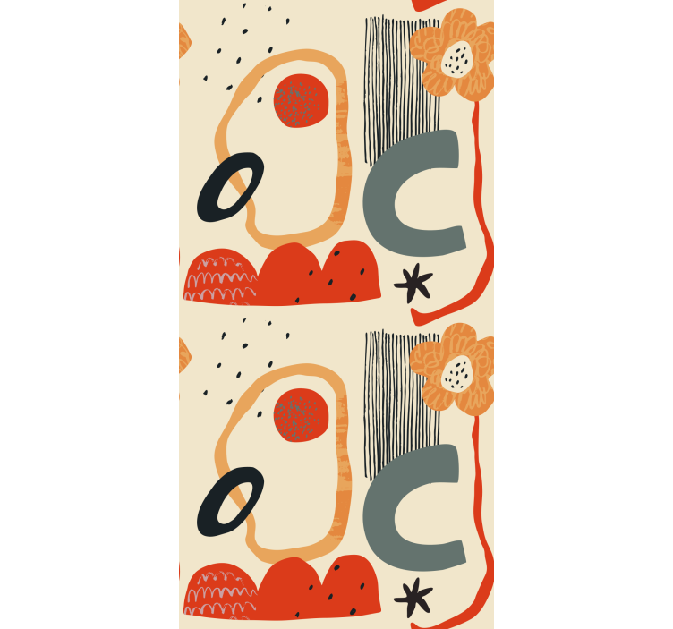 Soyut çiçek kompozisyonu stor perde - TenStickers