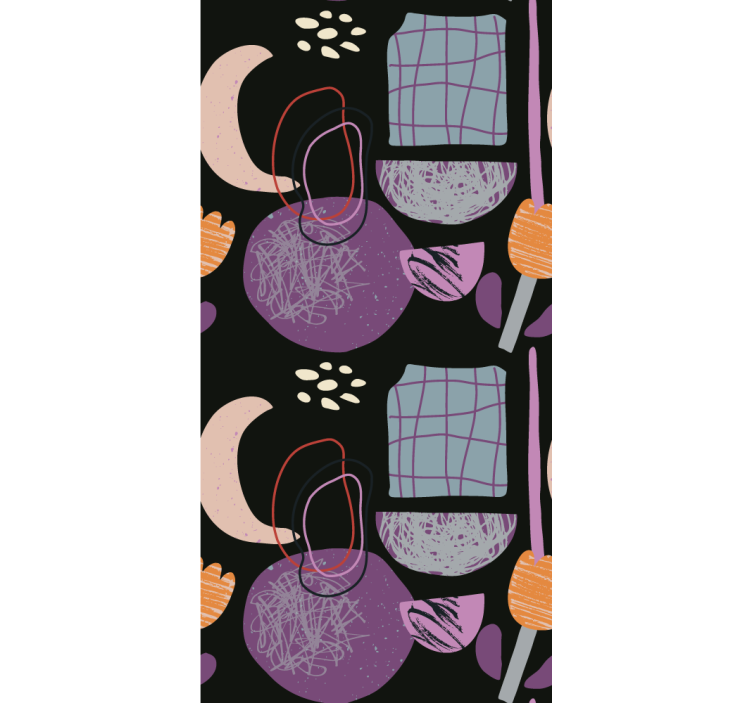 Modern stor perde soyut şekil deseni - TenStickers