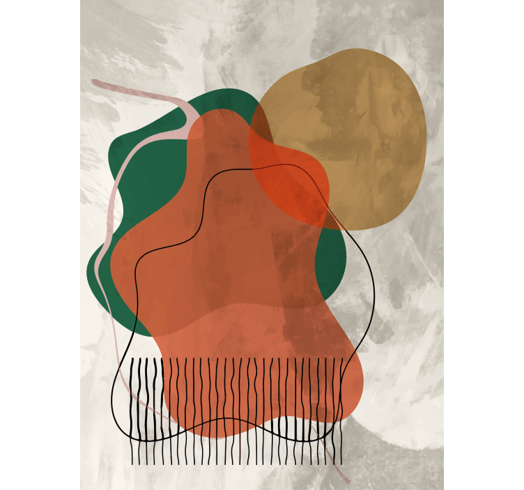 Soyut kolaj sanat eseri Stor perde boyama - TenStickers