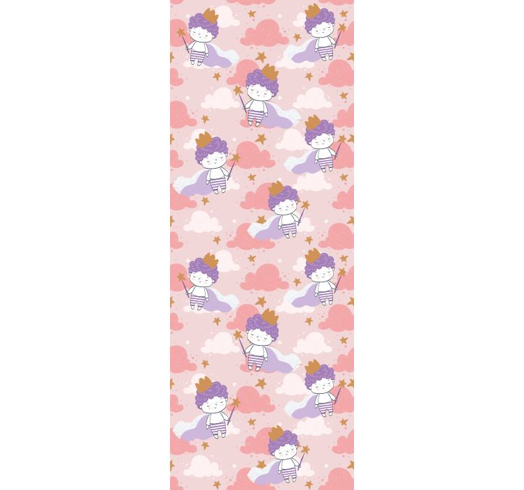 Sevimli prensesler ve bulutlar çocuk odası stor perde - TenStickers