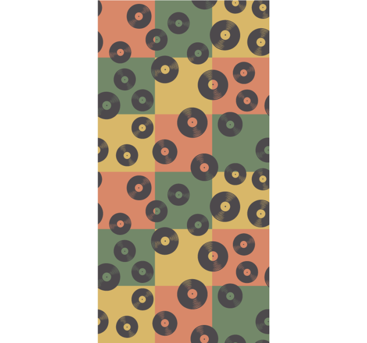 Retro vinil plaklar vintage stor perde - TenStickers