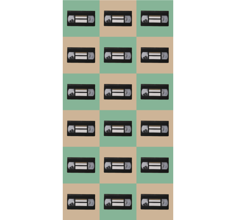 Retro bant deseni vintage stor perde - TenStickers