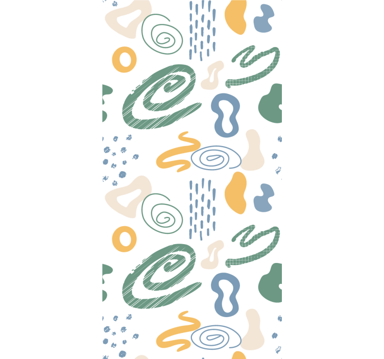 Soyut boyalı şekiller modern stor perde - TenStickers