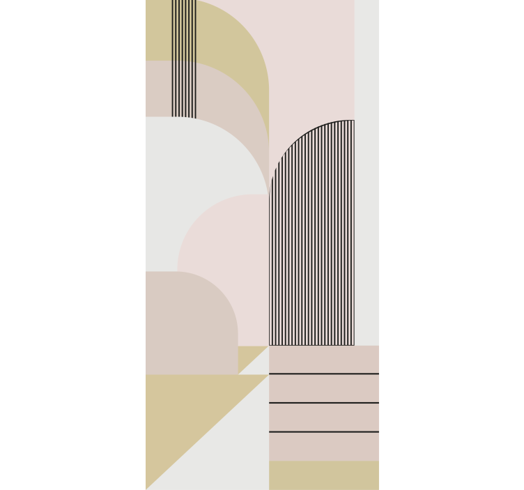 Geometrik eğri tasarımı modern stor perde - TenStickers