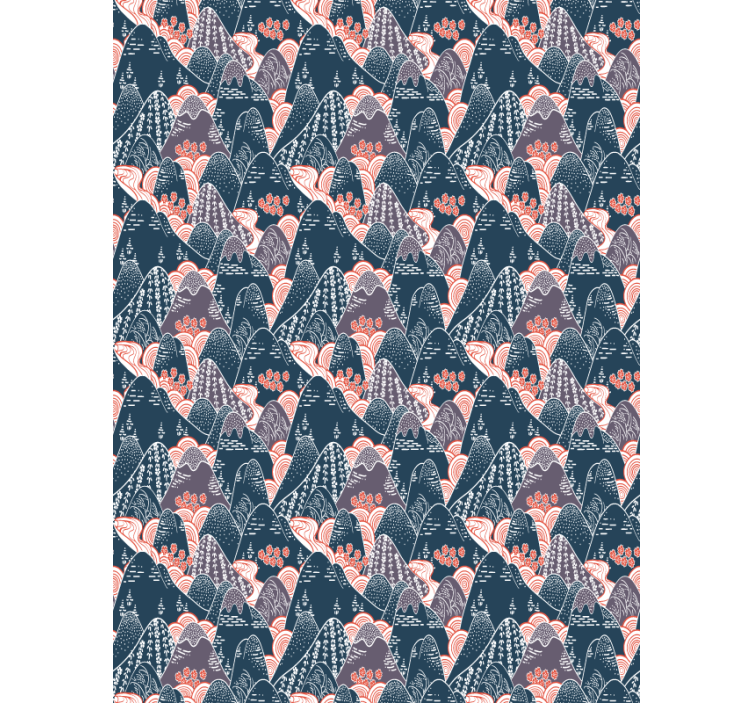 Dağ ve nehirler iskandinav stor perde - TenStickers