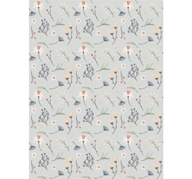 Hassas unsurlar çiçek desenli stor perde - TenStickers