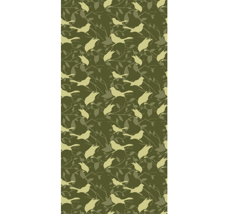 Yeşil kuşlar victoria tarzı klasik Stor perde - TenStickers