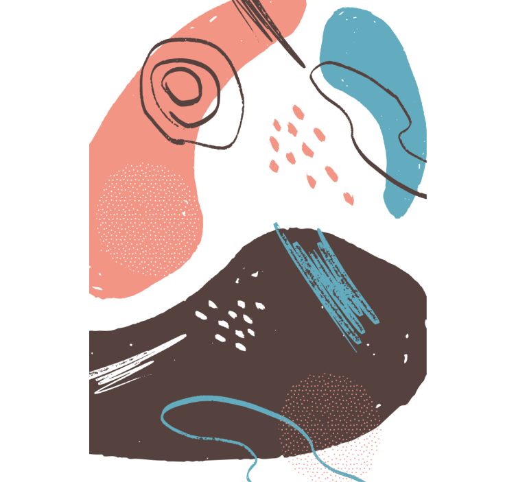 Soyut şekiller desenli stor perde - TenStickers