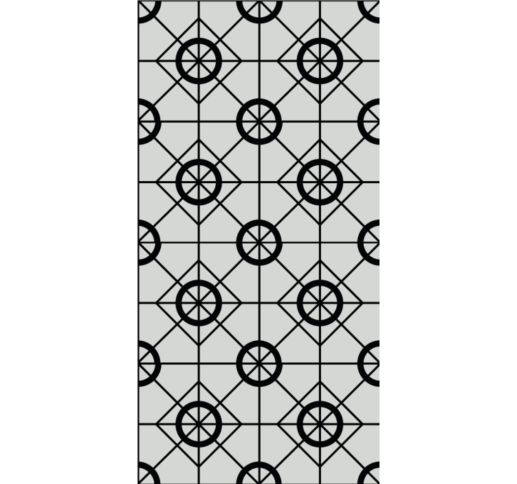 Geometrik dairesel motif modern stor perde - TenStickers