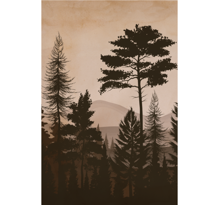 İskandinav tarzı sıcak renkli ağaç Stor perdeler - TenStickers