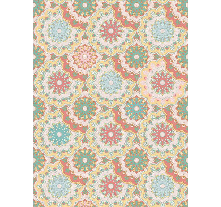 Çiçek desenli stor perde - karmaşık Çiçek desenleri - TenStickers