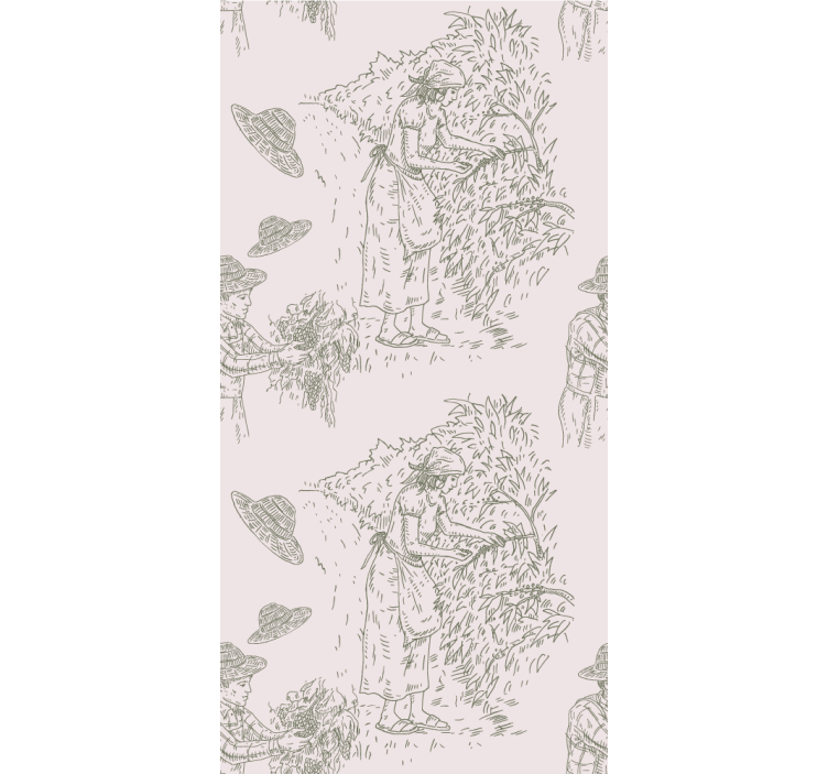 Hasat sahnesi vintage zarif stor perde - TenStickers