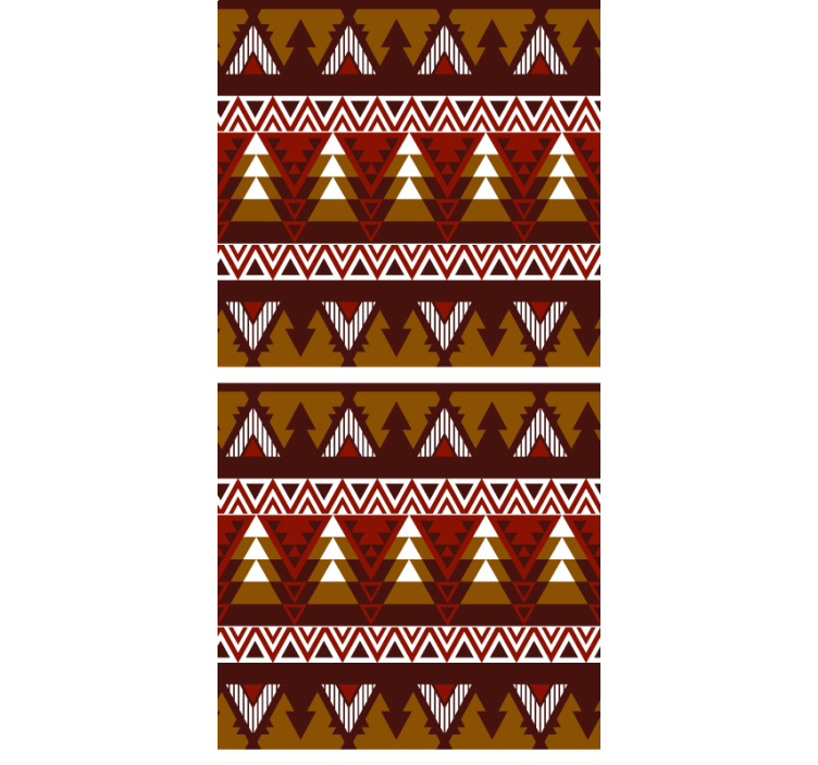 Geometrik orman deseni iskandinav stor perde - TenStickers