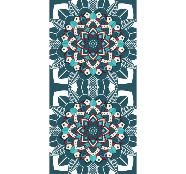 Zarif mavi fayanslar doku ve desen stor perde - TenStickers