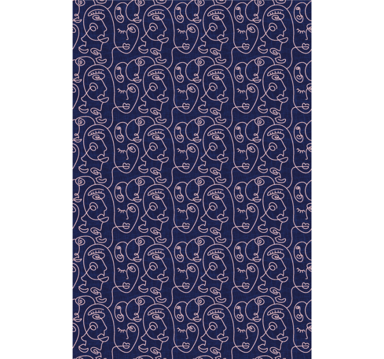 Soyut yüz deseni desenli stor perde - TenStickers