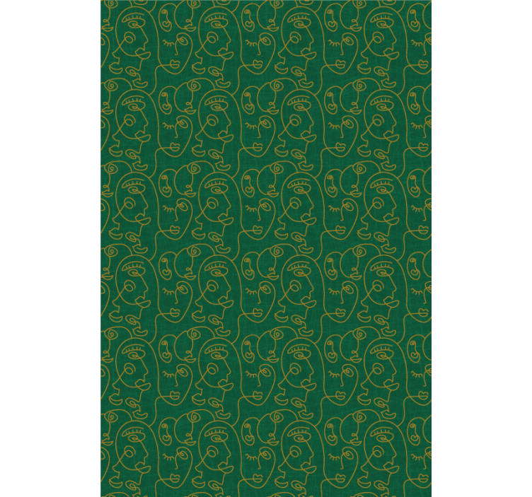 Minimalist yüz desenleri desenli stor perde - TenStickers