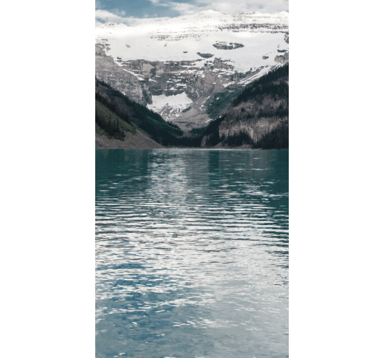 Dağ gölü yansımaları orijinal stor perde - TenStickers