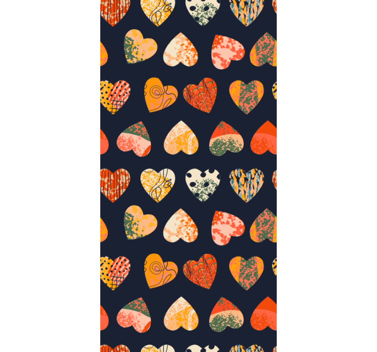 Kalp desenleri koleksiyonu romantik stor perde - TenStickers