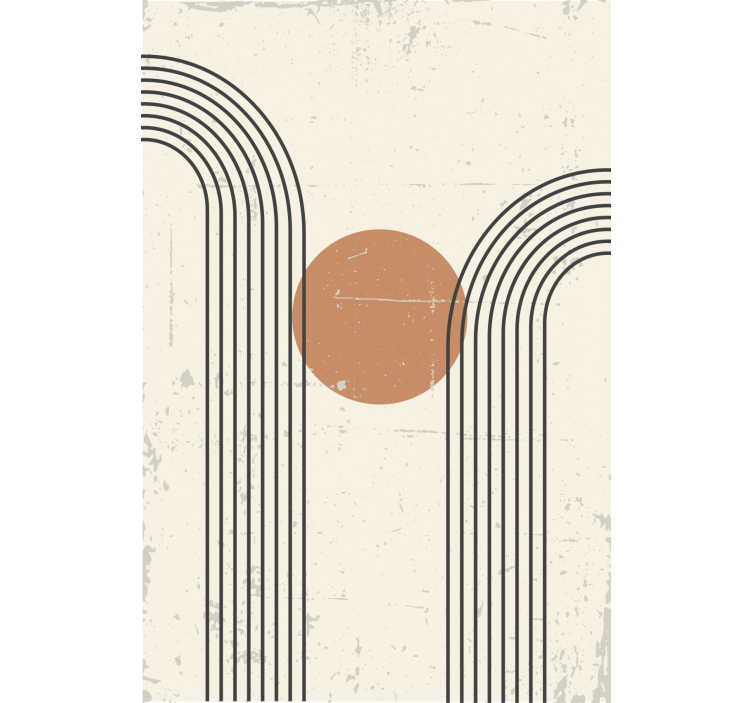 Soyut yarım kemer kahverengi Stor perde - TenStickers