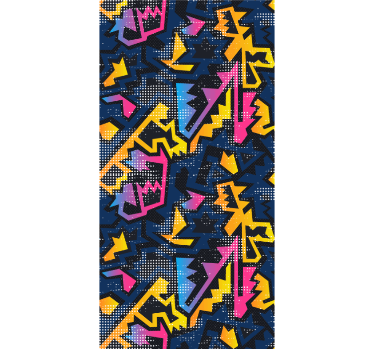 Geometrik grafiti genç Stor perde - TenStickers