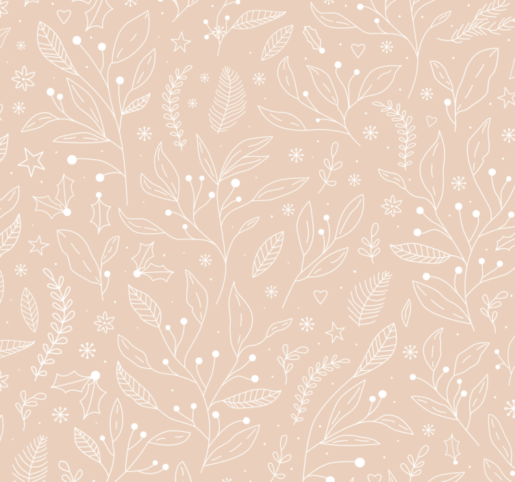 Noel bitkileri bej stor perde - TenStickers