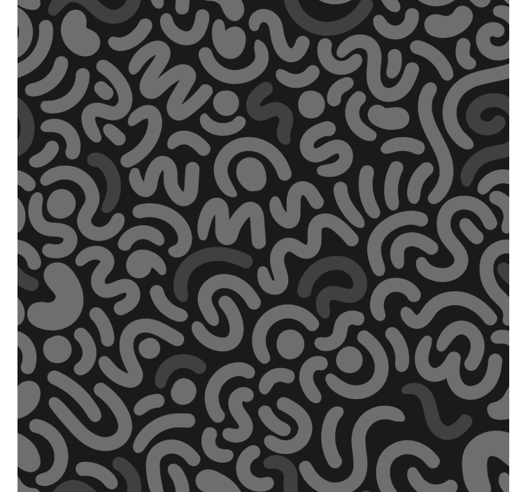 Soyut siyah yuvarlak çizgiler oturma odası stor perde - TenStickers