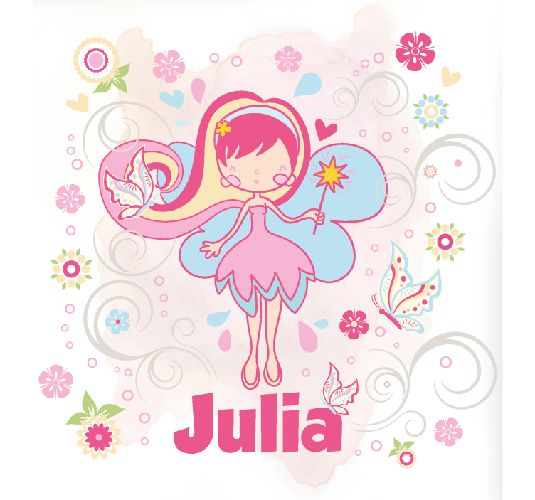 Kelebekler ile peri özelleştirilebilir stor perde - TenStickers