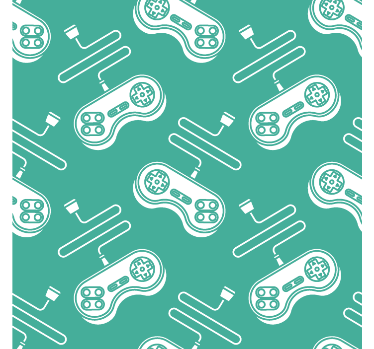 Retro beyaz kontrol deseni geek desenli stor perde - TenStickers