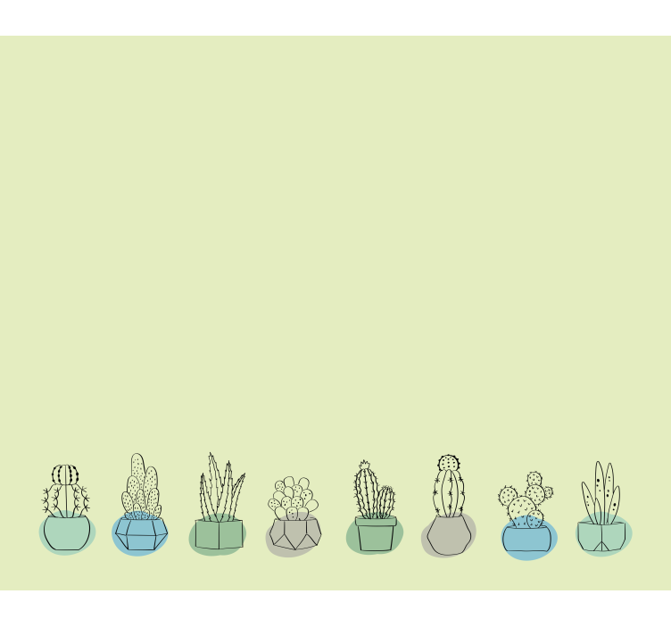 Yeşil deniz salyangozu kaktüs stor perde - TenStickers